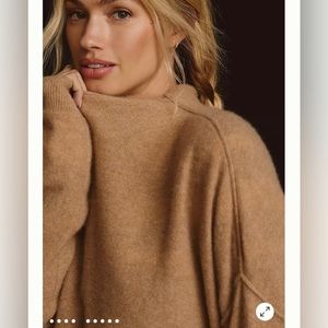 ANTHROPOLOGIE The Alani Cashmere Mock Neck Cashmere Sweater by PILCRO
